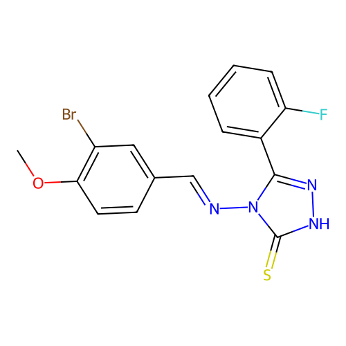 4-((3-BR-4-Methoxybenzylidene)amino)-5-(2-F-phenyl)-4H-1,2,4-triazole-3-thiol structure