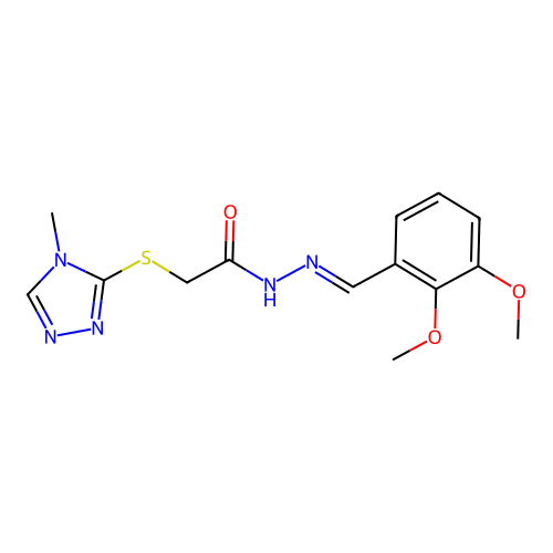 (E)-N'-(2,3-dimethoxybenzylidene)-2-((4-methyl-4H-1,2,4-triazol-3-yl)thio)acetohydrazide structure