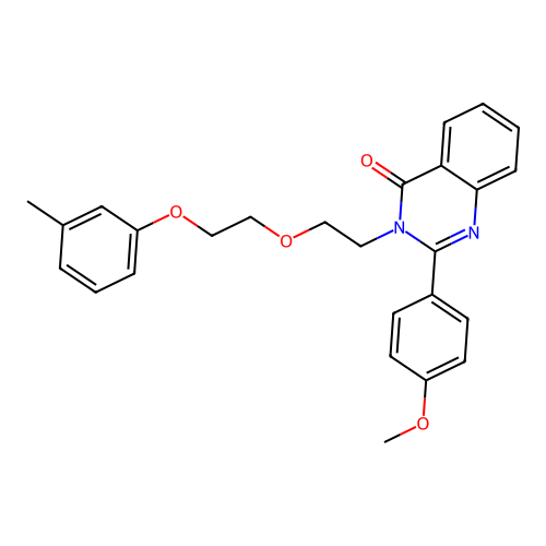 2-(4-methoxyphenyl)-3-{2-[2-(3-methylphenoxy)ethoxy]ethyl}quinazolin-4(3H)-one structure