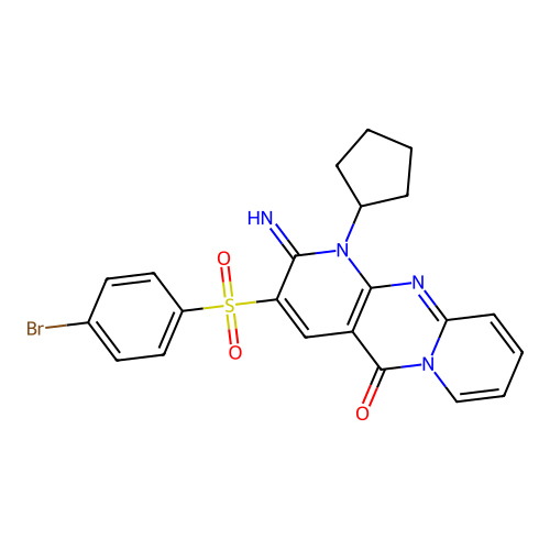 3-Brosyl-1-cyclopentyl-2-imino-dipyrido[1,2-d:3'',4''-f]pyrimidin-5-one structure