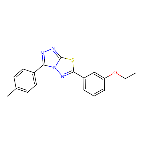 6-(3-Ethoxyphenyl)-3-(4-methylphenyl)[1,2,4]triazolo[3,4-b][1,3,4]thiadiazole structure