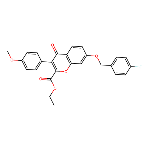 ethyl 7-((4-fluorobenzyl)oxy)-3-(4-methoxyphenyl)-4-oxo-4H-chromene-2-carboxylate structure