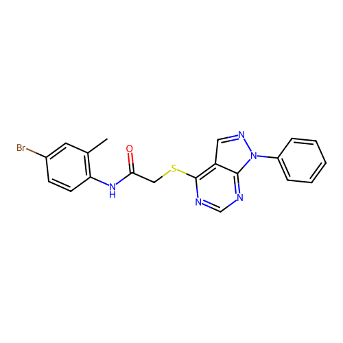 N-(4-bromo-2-methylphenyl)-2-((1-phenyl-1H-pyrazolo[3,4-d]pyrimidin-4-yl)thio)acetamide structure