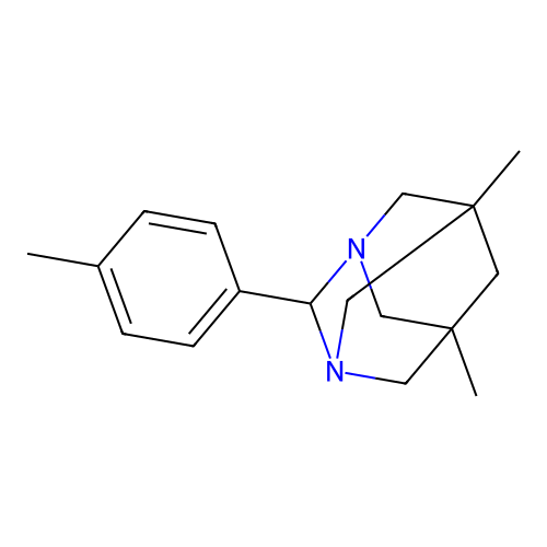 5,7-Dimethyl-2-(4-methylphenyl)-1,3-diazatricyclo[3.3.1.1~3,7~]decane structure