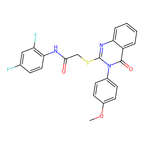 N-(2,4-difluorophenyl)-2-{[3-(4-methoxyphenyl)-4-oxo-3,4-dihydroquinazolin-2-yl]sulfanyl}acetamide structure