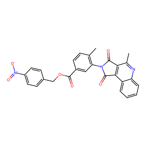 (4-nitrophenyl)methyl 4-methyl-3-(4-methyl-1,3-dioxopyrrolo[3,4-c]quinolin-2-yl)benzoate structure