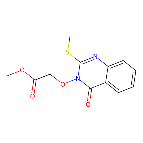 methyl {[2-(methylsulfanyl)-4-oxoquinazolin-3(4H)-yl]oxy}acetate structure