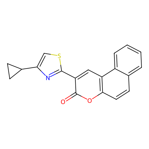 2-(4-cyclopropylthiazol-2-yl)-3H-benzo[f]chromen-3-one structure