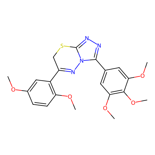 6-(2,5-dimethoxyphenyl)-3-(3,4,5-trimethoxyphenyl)-7H-[1,2,4]triazolo[3,4-b][1,3,4]thiadiazine structure