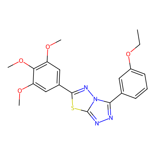 3-(3-ethoxyphenyl)-6-(3,4,5-trimethoxyphenyl)-[1,2,4]triazolo[3,4-b][1,3,4]thiadiazole structure