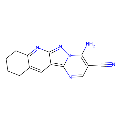 4-amino-8,9,10,11-tetrahydropyrimido[1',2':1,5]pyrazolo[3,4-b]quinoline-3-carbonitrile structure