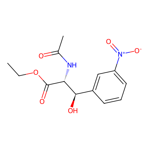 (2R,3R)-ethyl 2-acetamido-3-hydroxy-3-(3-nitrophenyl)propanoate structure