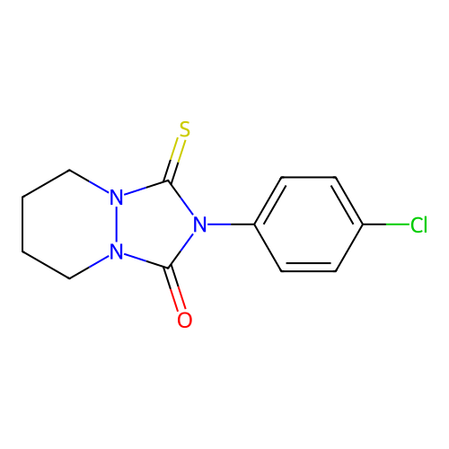 2-(4-Chlorophenyl)hexahydro-3-thioxo-1H-(1,2,4)triazolo(1,2-a)pyridazin-1-one structure