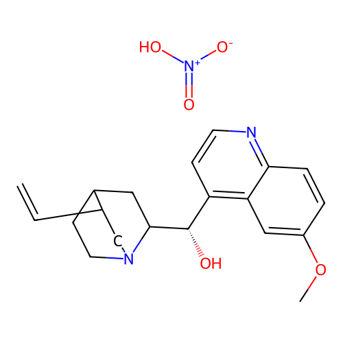 (9S)-9-Hydroxy-6'-methoxycinchonanium nitrate structure