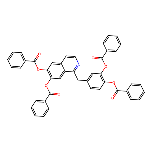 1-((3,4-Bis(benzoyloxy)phenyl)methyl)isoquinoline-6,7-diyl dibenzoate structure