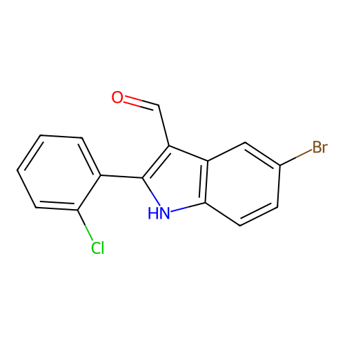 5-bromo-2-(2-chlorophenyl)-1H-indole-3-carbaldehyde structure