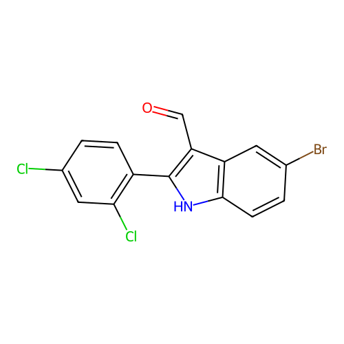 5-bromo-2-(2,4-dichlorophenyl)-1H-indole-3-carbaldehyde structure