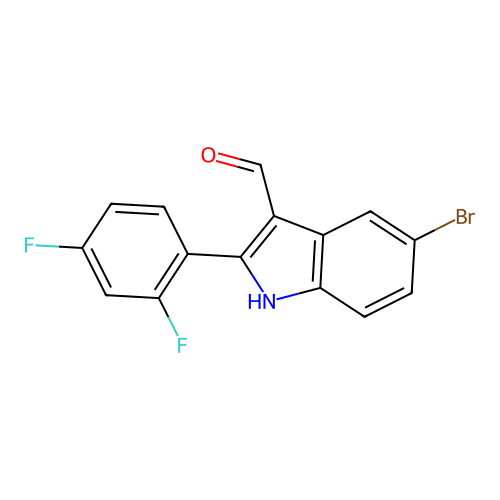 5-bromo-2-(2,4-difluorophenyl)-1H-indole-3-carbaldehyde structure