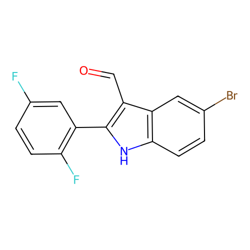 5-bromo-2-(2,5-difluorophenyl)-1H-indole-3-carbaldehyde structure