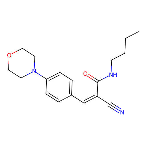 N-butyl-2-cyano-3-[4-(morpholin-4-yl)phenyl]prop-2-enamide structure