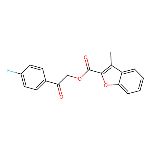 [2-(4-Fluorophenyl)-2-oxoethyl] 3-methyl-1-benzofuran-2-carboxylate structure