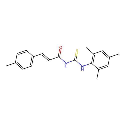 (2E)-3-(4-methylphenyl)-N-[(2,4,6-trimethylphenyl)carbamothioyl]prop-2-enamide structure