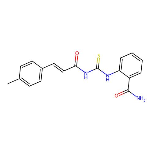 2-({[(2E)-3-(4-methylphenyl)prop-2-enoyl]carbamothioyl}amino)benzamide structure