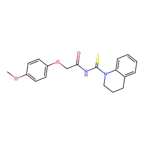 N-(3,4-dihydro-1(2H)-quinolinylcarbothioyl)-2-(4-methoxyphenoxy)acetamide structure