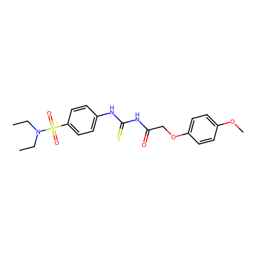 N-[[4-(diethylsulfamoyl)phenyl]carbamothioyl]-2-(4-methoxyphenoxy)acetamide structure