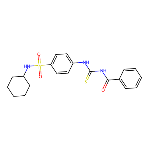N-[[4-(cyclohexylsulfamoyl)phenyl]carbamothioyl]benzamide structure