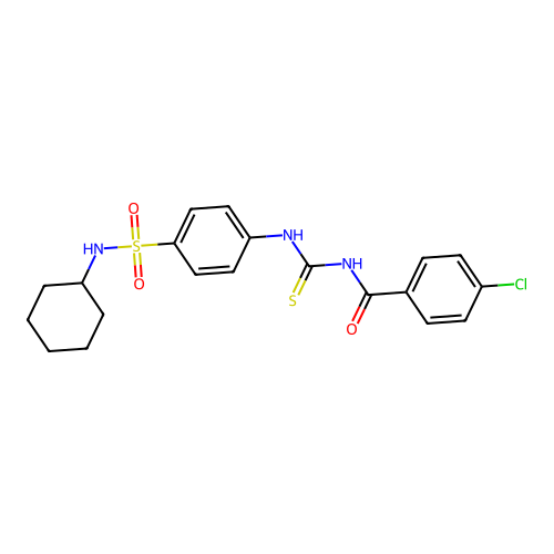 4-chloro-N-[[4-(cyclohexylsulfamoyl)phenyl]carbamothioyl]benzamide structure