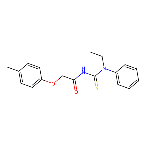 N-[ethyl(phenyl)carbamothioyl]-2-(4-methylphenoxy)acetamide structure