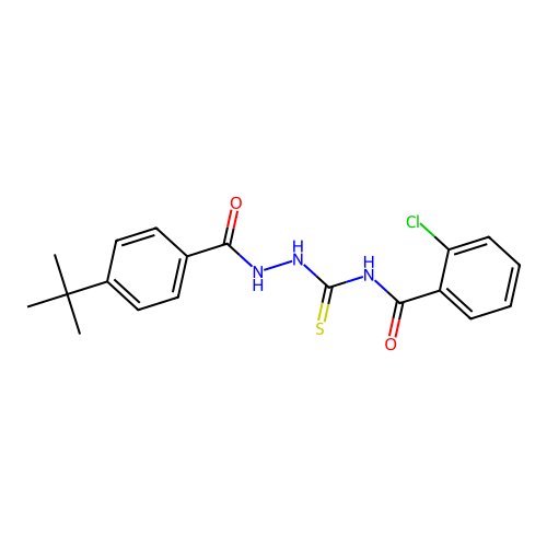 N-[[(4-tert-butylbenzoyl)amino]carbamothioyl]-2-chlorobenzamide structure