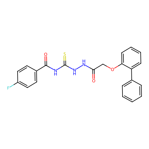 4-fluoro-N-[[[2-(2-phenylphenoxy)acetyl]amino]carbamothioyl]benzamide structure