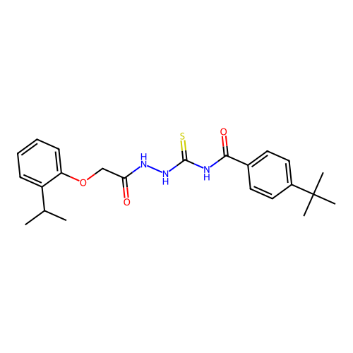4-tert-butyl-N-({2-[(2-isopropylphenoxy)acetyl]hydrazino}carbothioyl)benzamide structure