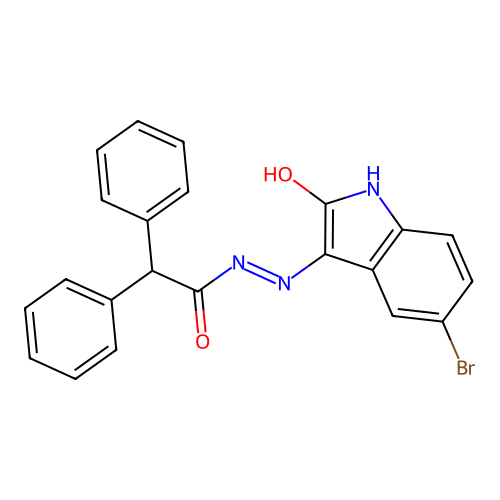 N'-(5-bromo-2-oxoindol-3-yl)-2,2-diphenylacetohydrazide structure