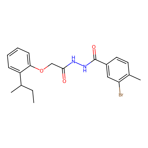 3-bromo-N'-{[2-(butan-2-yl)phenoxy]acetyl}-4-methylbenzohydrazide structure