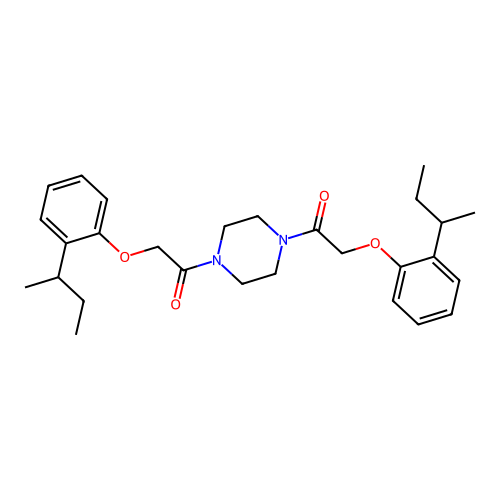 1,4-Bis[(2-sec-butylphenoxy)acetyl]piperazine structure
