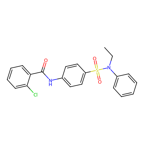 2-chloro-N-[4-[ethyl(phenyl)sulfamoyl]phenyl]benzamide structure