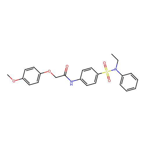 N-[4-[ethyl(phenyl)sulfamoyl]phenyl]-2-(4-methoxyphenoxy)acetamide structure