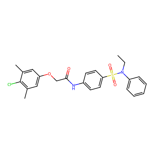 2-(4-chloro-3,5-dimethylphenoxy)-N-[4-[ethyl(phenyl)sulfamoyl]phenyl]acetamide structure