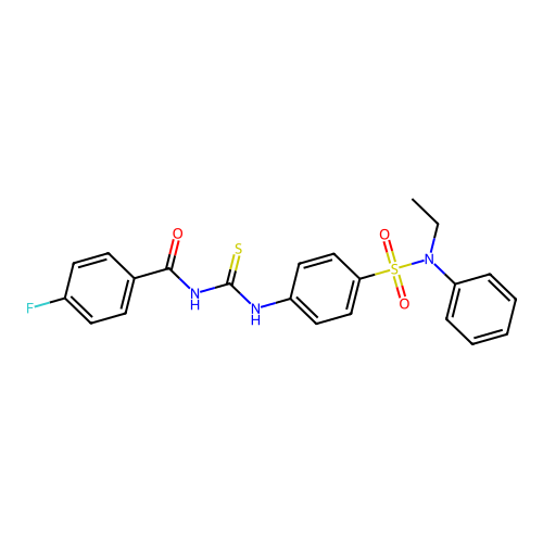 N-({4-[ethyl(phenyl)sulfamoyl]phenyl}carbamothioyl)-4-fluorobenzamide structure