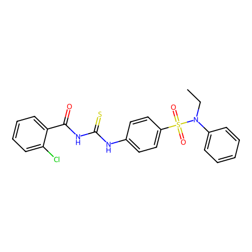 2-chloro-N-({4-[ethyl(phenyl)sulfamoyl]phenyl}carbamothioyl)benzamide structure