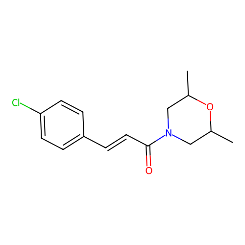 (E)-3-(4-chlorophenyl)-1-(2,6-dimethylmorpholin-4-yl)prop-2-en-1-one structure