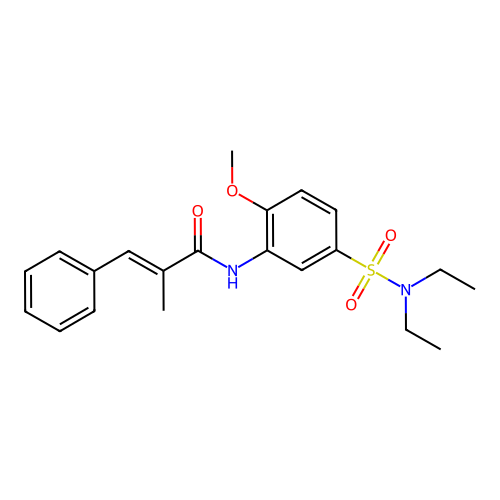 (E)-N-[5-(diethylsulfamoyl)-2-methoxyphenyl]-2-methyl-3-phenylprop-2-enamide structure
