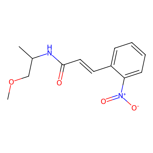 (E)-N-(1-methoxypropan-2-yl)-3-(2-nitrophenyl)prop-2-enamide structure