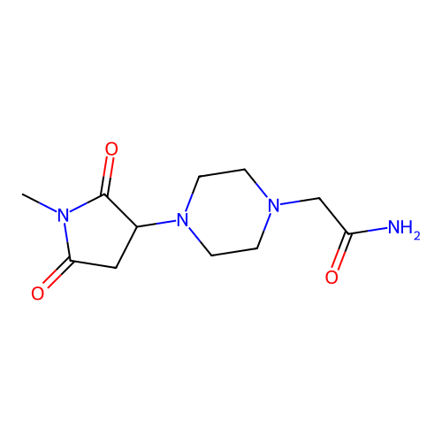 2-[4-(1-Methyl-2,5-dioxopyrrolidin-3-yl)piperazin-1-yl]acetamide structure