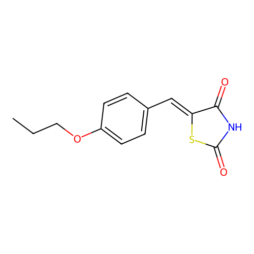 (5Z)-5-[(4-propoxyphenyl)methylidene]-1,3-thiazolidine-2,4-dione structure