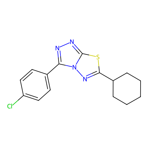 3-(4-Chlorophenyl)-6-cyclohexyl-[1,2,4]triazolo[3,4-b][1,3,4]thiadiazole structure