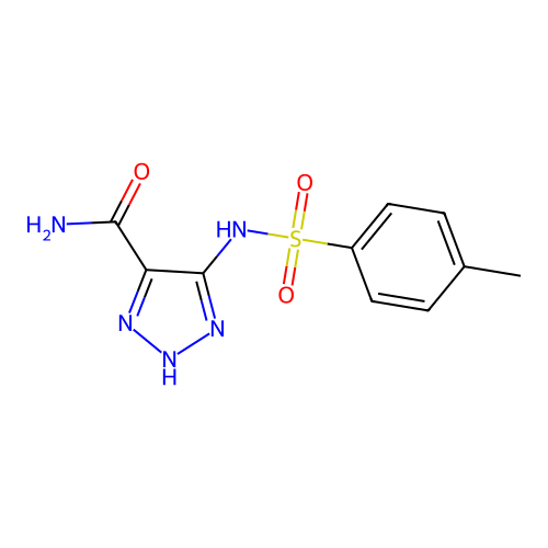 5-{[(4-methylphenyl)sulfonyl]amino}-1H-1,2,3-triazole-4-carboxamide structure